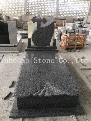 China Impala Black/Natural Granite Cross Carving/Flat/Engraving Headstone for Graves/Monuments/Memorial /Cemetery