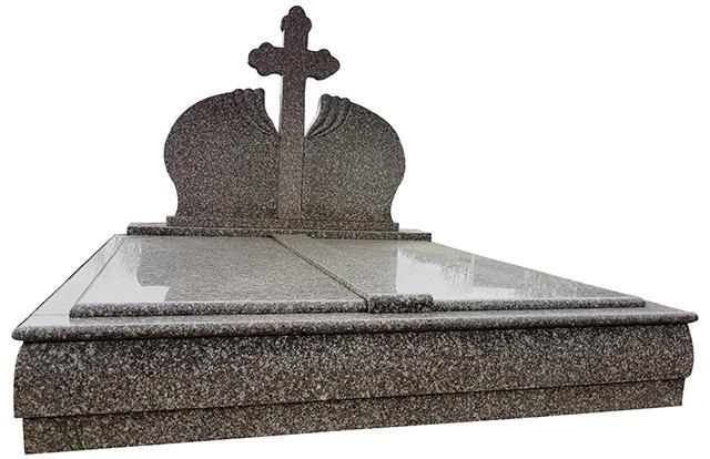 China Best Cheap Granite G664 Memorial Monument Tombstone with Double Headstones