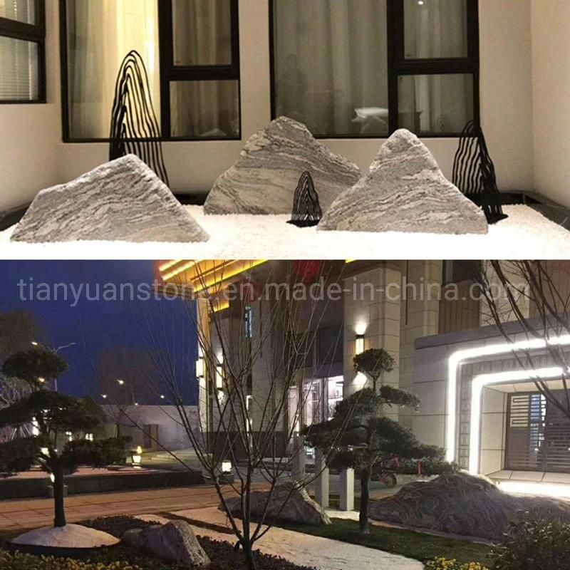 Outdoor Garden Decorate Natural Large Black Water Wave River Rock Stone Boulder Landscapes