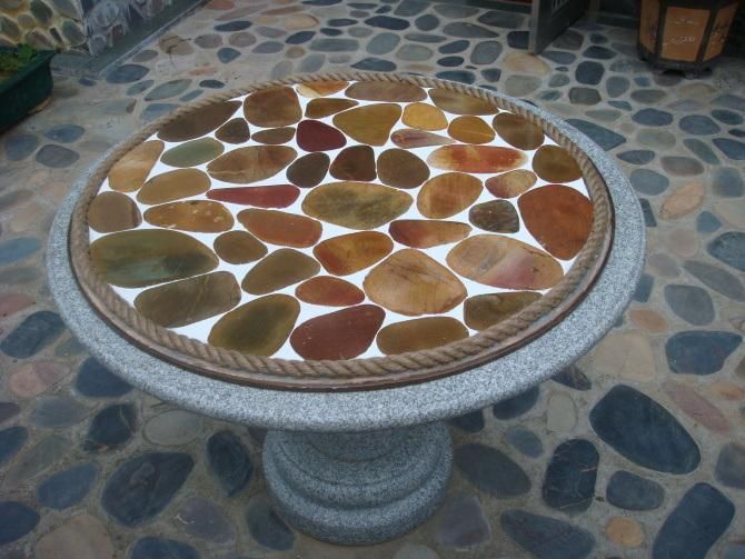 Garden Path and Bathroom Floor Decorative White Pebble Stone Tile