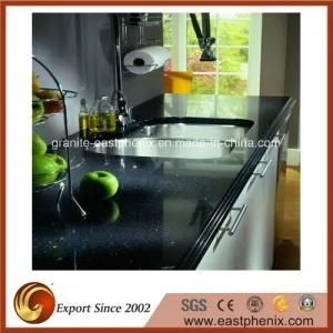 Natural Black Quartz Stone Kitchen Countertop
