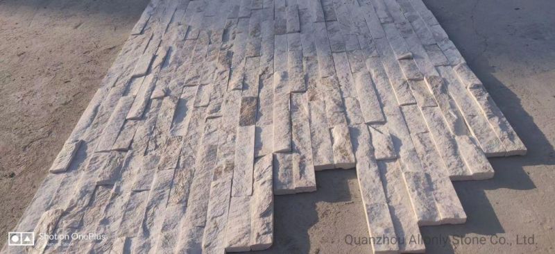 Natural White Quartztite and Slate Culture Stone Wall Cladding Panel for Indoor and Outdoor Decoration