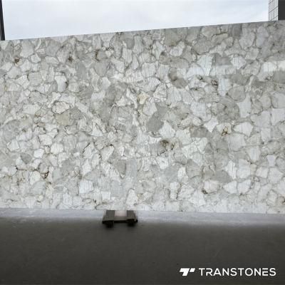 Transtones Polished Artificial Onyx Sheet Translucent Alabaster Hotel Wall Panel