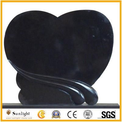 Natural Stone India/Shanxi Black Granite Tombstone Model 20 for Cremetery Garden