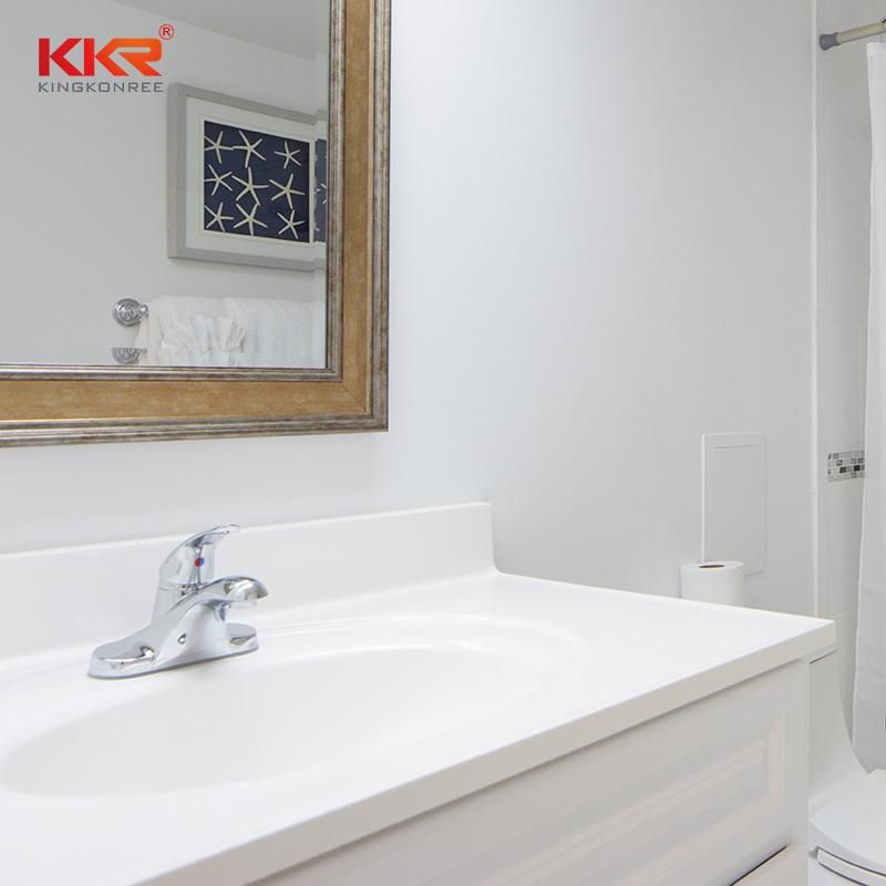 Resin Stone Bathroom Vanity Top Marble Vanity Top with Seamless Joint Sink and Wash Basin