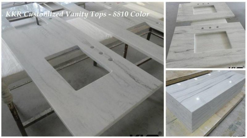 Marble Solid Surface Stone Building Material Counter Top Bathroom Vanity (KKR-200213-3)