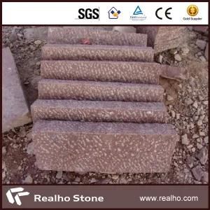 Pineappled Red Porphyry Road Kerbs Stone for Pedestrian/Vehicular Trafficked