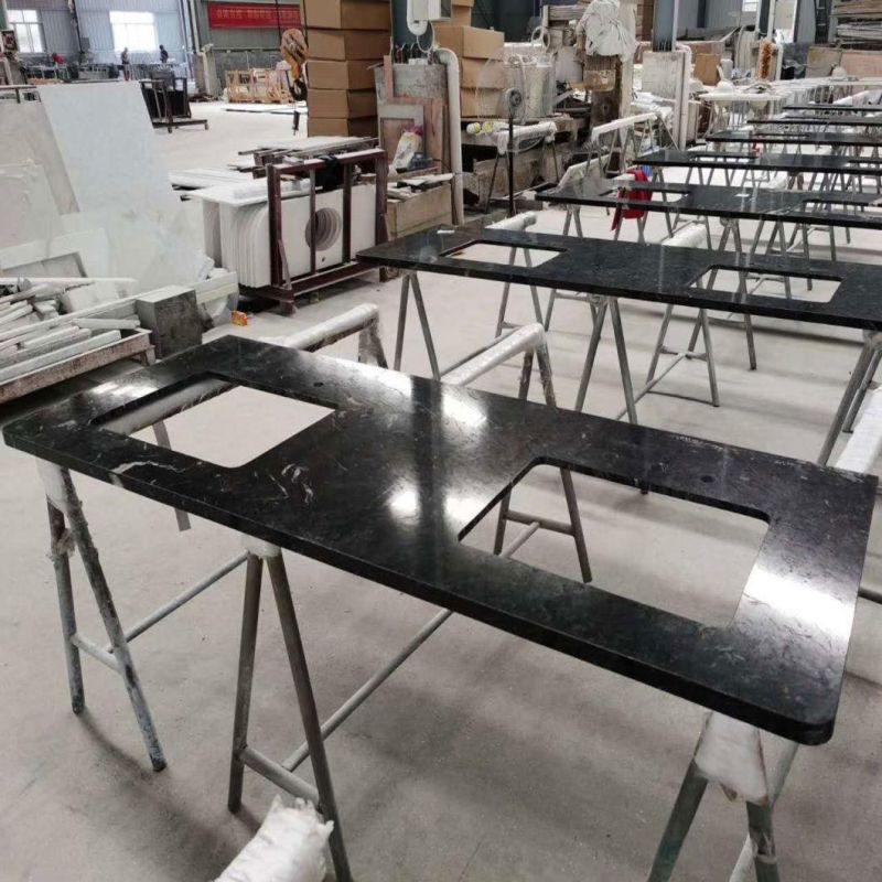 China Factory Coffee Brown Veins Bathroom Quartz Stone Countertop Vanity Top