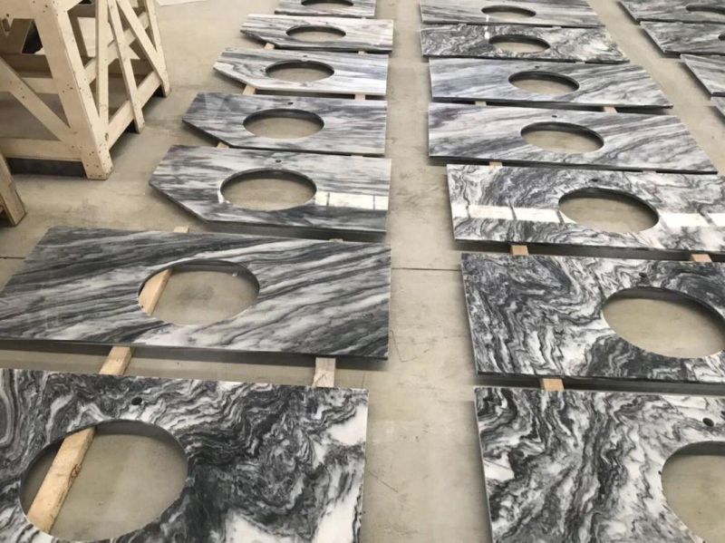 Natural Polished Black/White Marble Vanity Tops for Bathroom/Kitchen Project Wholesale