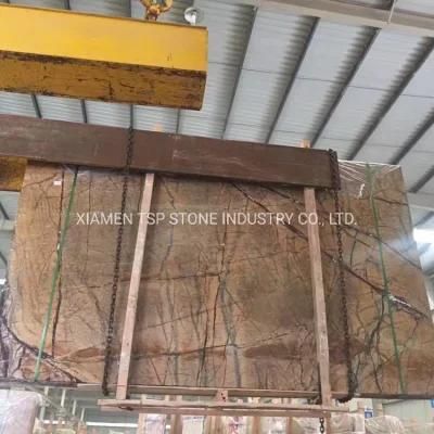 Tropical Rainforest Brown Green Marble for Floor Wall Tiles, Countertops
