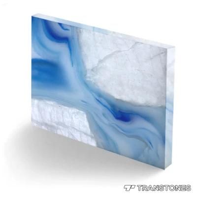 Transtones Interior Decorative Blue Onyx Stone Faux Backlit Sheet