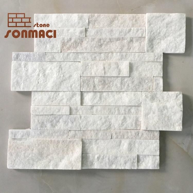 18X35 Natural White Quartzite Stacked Stone Panels