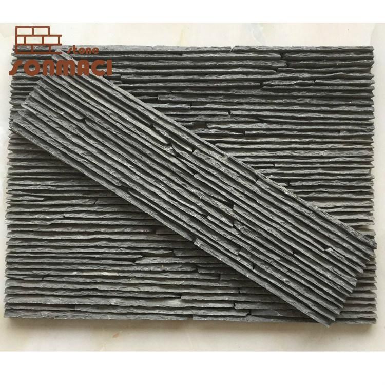 Exterior Wall Decorative Black Slate Stone Tile Wall Cladding