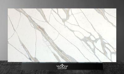 Factory Wholesale Artificial Stone Polished/Honed Surface Kitchen/Bathroom Countertop Calacatta Stella Quartz for Home