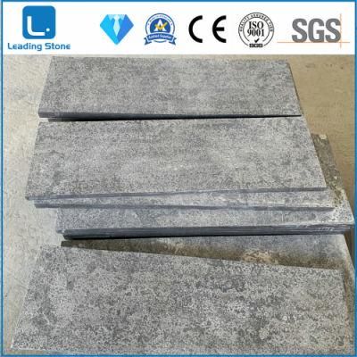 Chinese Blue Limestone Flamed and Brushed Tiles Paving Outdoor Floor Ractangle Cut-to-Size