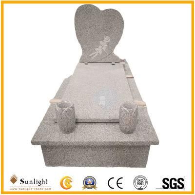 European Heart-Shaped Design White/Blue/Black Granite Stone Marble Tombstone