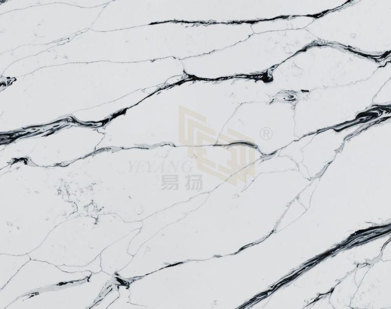 White Engineered Quartz Black Veins Quartz for Bathroom Vanity/Sink//Kitchen/Island/Countertops Wholesale