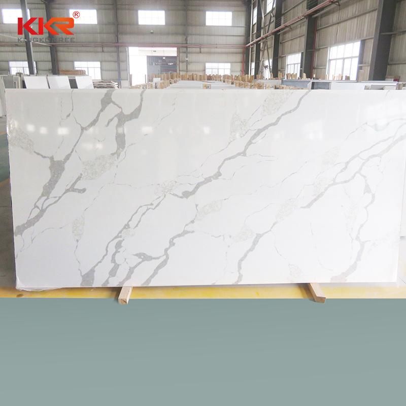 Calacatta Gold White Quartz Stone Slab for Kitchen Countertop 2cm 3cm