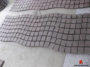 Seawave Shape Red Porphyry Cobblestone for Garden and Landscape