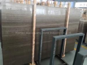 China Natural Stone Polished Wooden Grey Marble Slab for Decoration