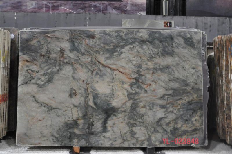 Silk Road Grey Marble Slabs for Flooring Tile, Countertop