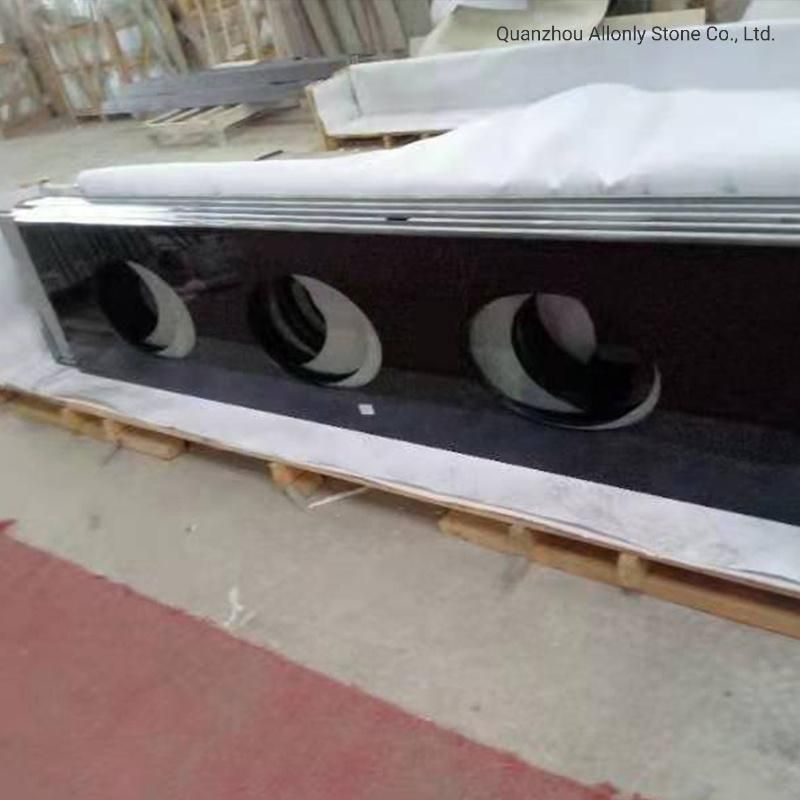 Bathroom Countertop Absolutely Black Granite Vanity Top with Vessel Cutout