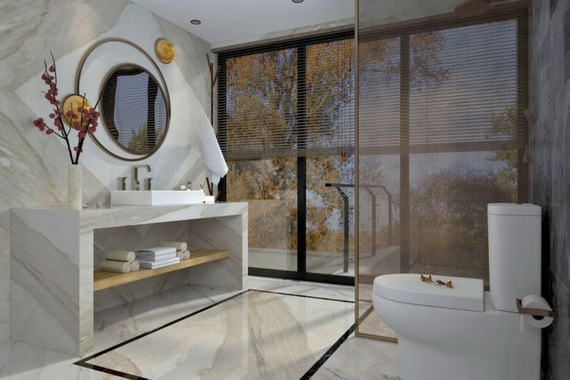 Hot Doceration Luxry Natural Italian White Marble Calacatta Slab Tiles Background Wall Countertop