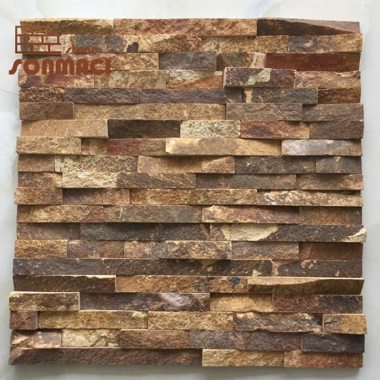 Natural Yellow Slate Stacked Stone Veneers in Stock