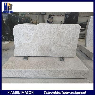 Simple Style China White Marble Engraving Headstone for Christian