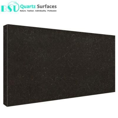 Brownish Quartz Slab with Golden Veins for Countertops Available Quickly
