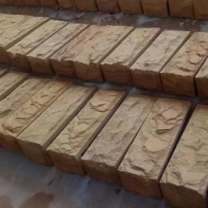 Mushroom Surface Yellow Sandstone Stone Panels Wall Decorative Cladding Stacked Natural Veneer