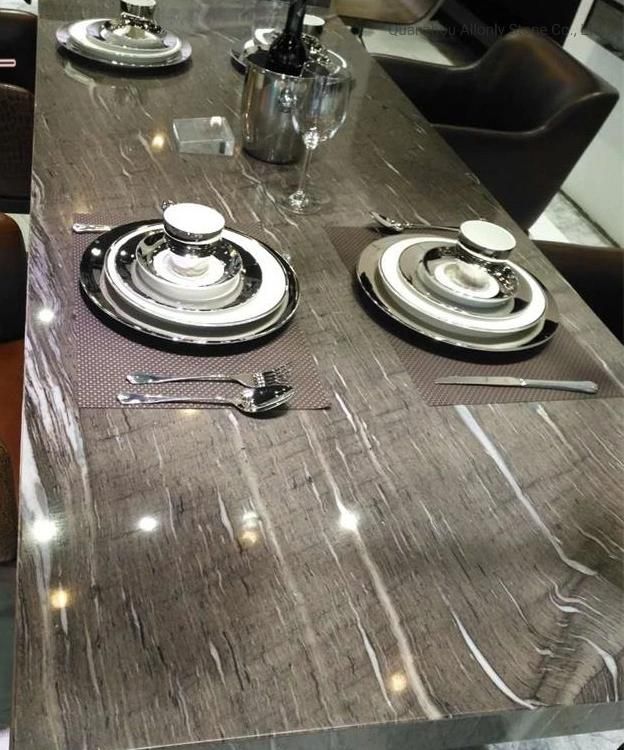 Brazil Brown Silk Granite Waterfall Island Countertop