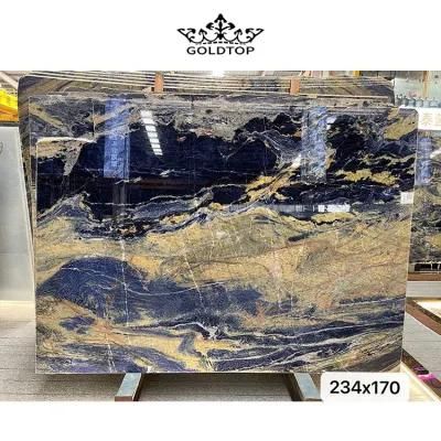 Luxury Natural Stone Polished Indoor Decoration Cloisonne Blue Slab Granite Tabletop