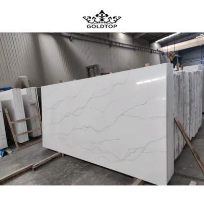Home Decoration Artificial Stone Polished/Honed Surface Kitchen/Bathroom Countertop Wave Quartz for Home
