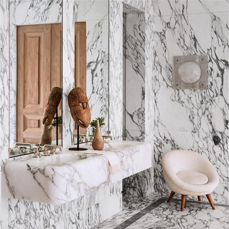 Arabescato Carrera White Marble for Bathroom Floor and Wall Design