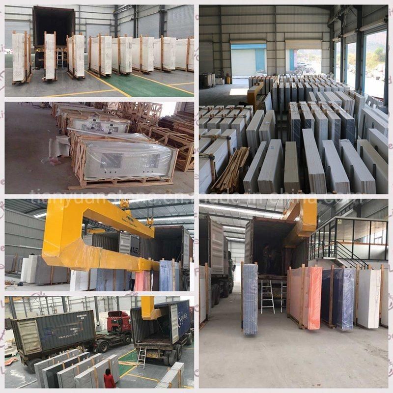 Factory Direct Sell Black with White Veins Artificial Quartz Stone Slabs