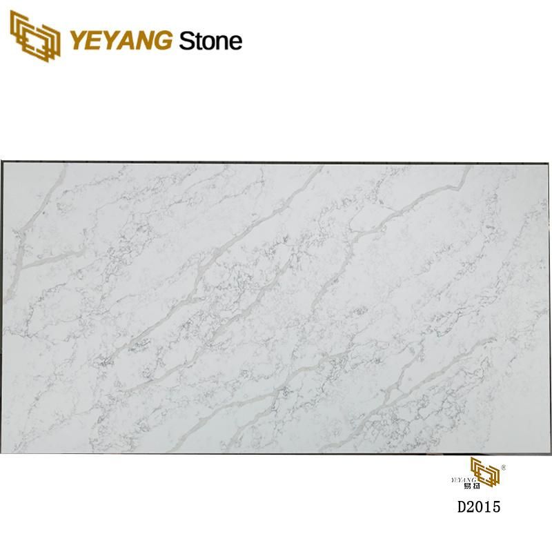 Calacatta Quartz Backsplash Quartz Floor/Tile/Slab Kitchen Countertop for Building Project