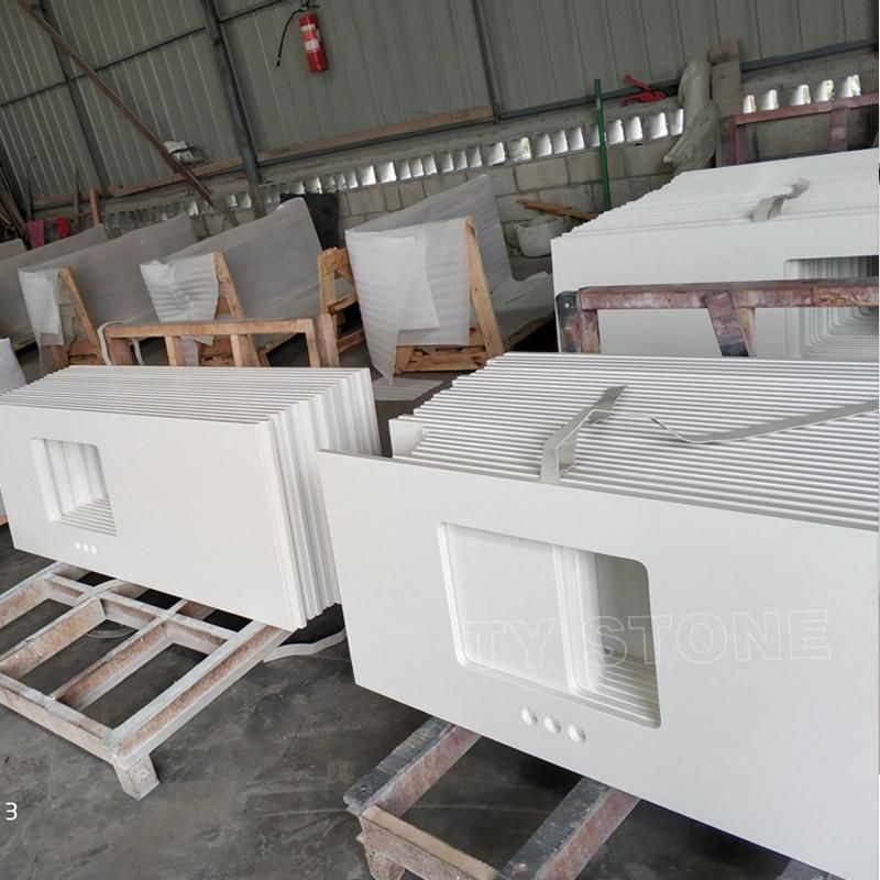 Pure White Quartz Countertop for Kitchen and Bathroom