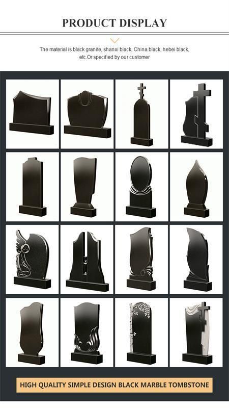 China Black Granite Customized Heart Tombstone
