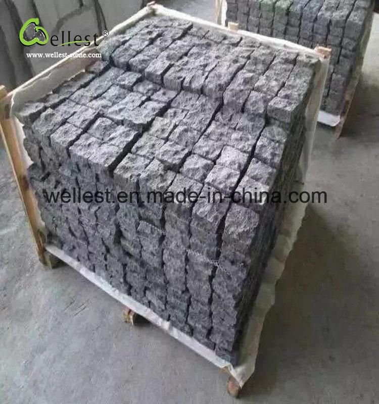 Natural Black Granite Outdoor Driveway Paving Stone Paving Bricks