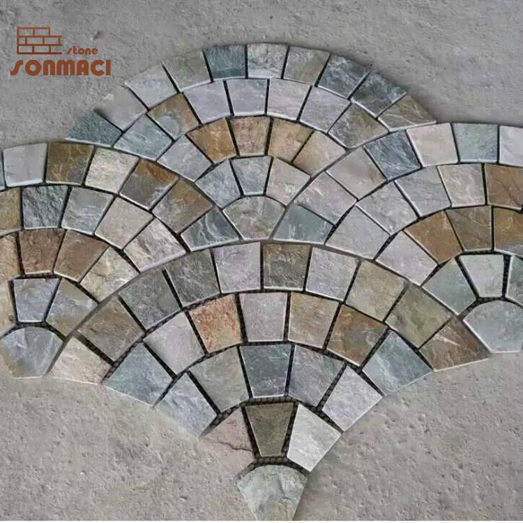 Irregular Slate Patio Stones Paver on Mesh for Sale