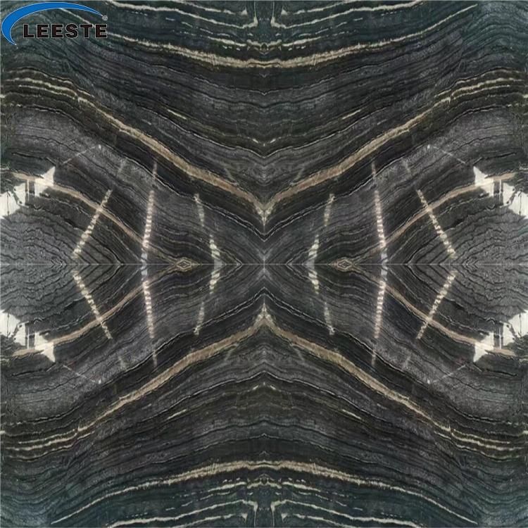 Wood Black Marble Ancient Wood Vein Natural Black Marble Slabs Polished Tiles