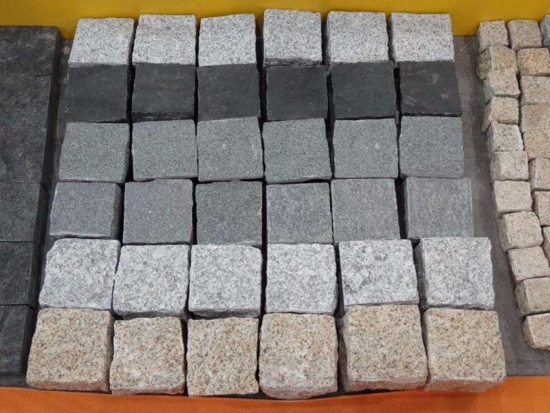 Natural Grey/Black/Red/Yellow Granite Garden/Cobble/ Cube/Flag/Kerb/Blind/Fan Shape/Paving Stones for Landscaping