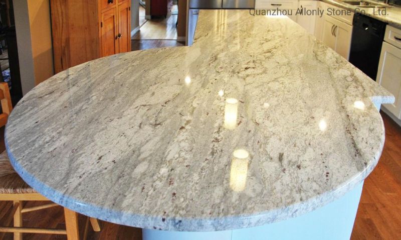 Stone Countertops Factory Andromeda White Granite Island Tops for Kitchen