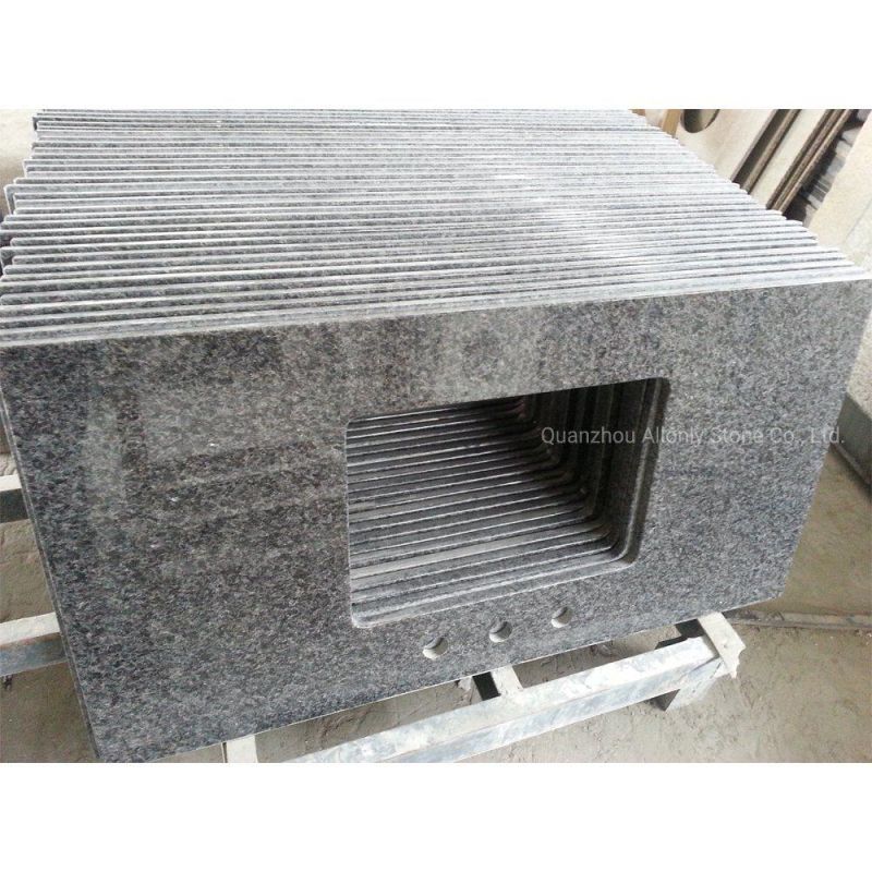 Custom Made Wholesale Ice Blue Kitchen and Bathroom Granite Countertop