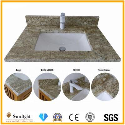 Prefabricated Laminate Natural Yellow Granite Countertops Vanity Top for Bathroom