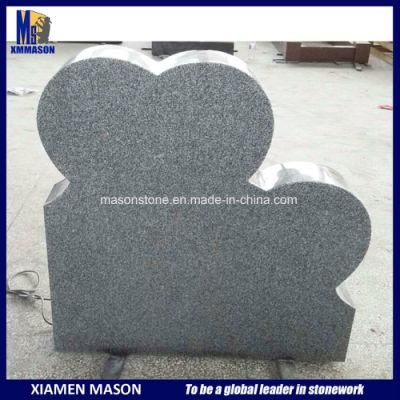 New Design Heart Shaped Grey Granite Tombstone