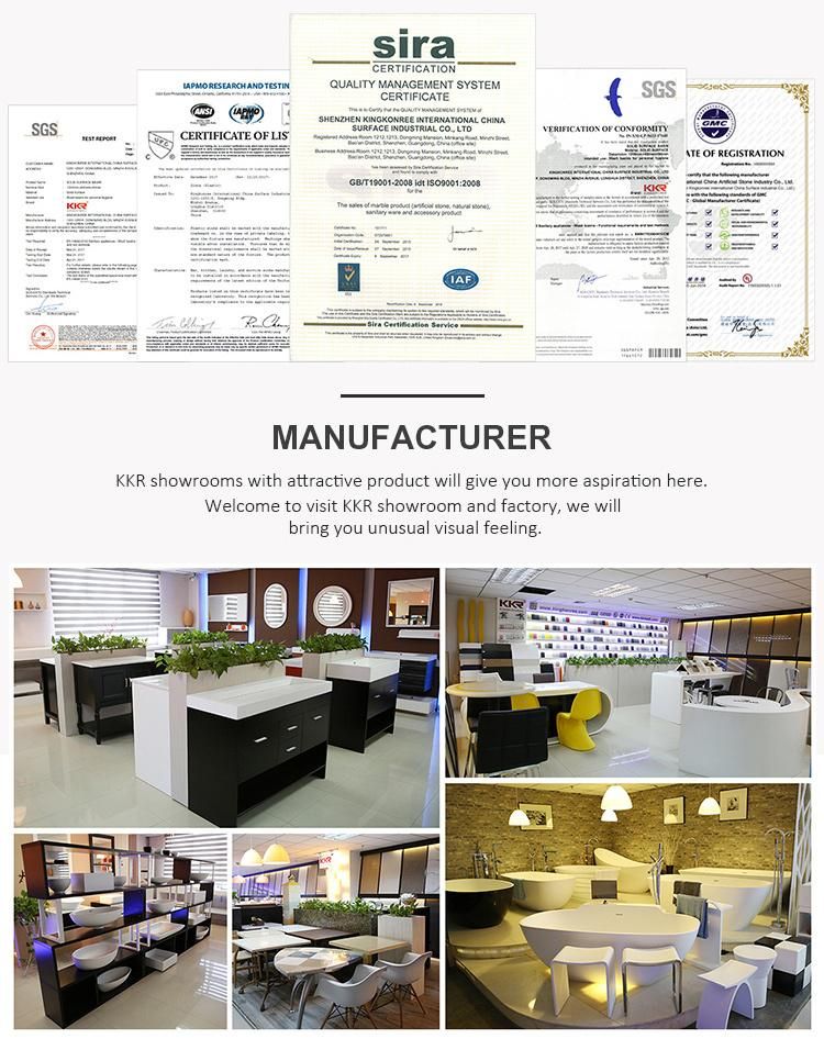 Customized Vanity Sink Kitchen Countertop Artificial Stone Solid Surface Vanity Tops