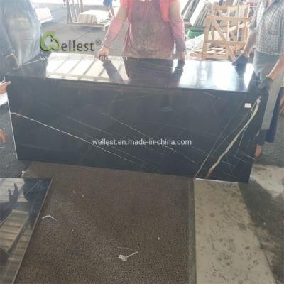 Nero St Laurent Black Marble Gold Veins Slabs