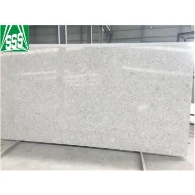 Light Grey Artificial Quartz Stone Slab Popular Choice Countertop Solid Surface